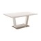 Homeroots 71" White Wood and Metal Self-Storing Leaf Pedestal Base Extendable Dining Table 555166 - alternate 1