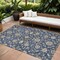 Homeroots 9' X 12' Navy Blue Brown And Ivory Moroccan Washable Indoor Outdoor Area Rug 605167 - alternate 1