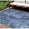 Homeroots 9' X 12' Navy Blue And Denim Blue Abstract Washable Indoor Outdoor Area Rug 610412 - alternate 1