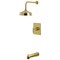 Kingston Brass Single-Handle Pressure Balanced Tub and Shower Faucet, Brushed Brass KB6347CML - alternate 1