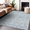 Homeroots 9' X 12' Denim Blue And Ivory Damask Washable Indoor Outdoor Area Rug 595137 - alternate 9