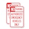 Signmission No Parking Authorized Emergency Vehicles Only, 12'' X 18'' 2 Signs, Heavy Gauge Aluminum, 2PK A-1218-2PACK-23762 - alternate 1