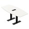 Skutchi Designs 6ft Boat Conference Table With Power | Harmony Series | 6 Person Meeting Room Table HAR-BOT-36X72-T.BK-W960-EBLK - alternate 1