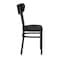 Flash Furniture Wright Dining Chair w/500LB Cap Black Steel Frame, Black Vinyl Boomerang Back, Black Vinyl Seat XU-DG6V5BKV-BK-GG - alternate 10
