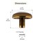 Brixwell Traditional Cabinet Knob 1-1/4 in Diameter, 7/8 in Projection, Ceramic Metal, White Antique Brass BX262WAB - alternate 6