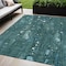 Homeroots 5' X 8' Teal Blue And Ivory Abstract Washable Indoor Outdoor Area Rug 631186 - alternate 1