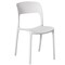 Fabulaxe Modern Plastic Outdoor Dining Chair with Open Curved Back, White QI004227.WT - alternate 10