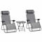 Serenelife Outdoor Zero Gravity Lounge Chair Set with Table SLZGHTBGY32 - alternate 1
