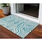 Homeroots 3' X 5' Teal Blue And Ivory Animal Print Washable Indoor Outdoor Area Rug 600660 - alternate 1