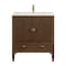 James Martin Vanities Myrrin 30" Sgl Vanity, Mid-Century Walnut, Sgl Hole 3 CM Wht Zeus Silestone Top, Matching Backsplash 485-V30-WLT-1WZ - alternate 1
