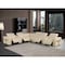 Homeroots Beige Italian Leather Modular L Shaped Eight Piece Corner Sectional With Console 534851 - alternate 9