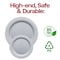 Smarty Had A Party Matte Steel Gray Round Plastic Dinnerware Value Set (120 Dinner Plates + 120 Salad Plates), 240PK 4850STGR-VP-CASE - alternate 11