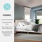 Martha Stewart Flynn King Size Solid Wood Platform Bed with Upholstered Base and Inset Headboard, Wood Slat Bottom MG-0900272F-LTB-K-WH-MS - alternate 10