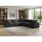 Homeroots Black Linen Blend Modular L Shaped Five Piece Corner Sectional 716929 - alternate 6
