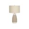 Homeroots 27" Brown and White Ceramic Round Table Lamp With Beige Drum Shade 545862 - alternate 1