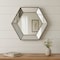 Homeroots 18" Hexagon Wall Mounted Vintage Style Glass Frame Accent Mirror 484980 - alternate 4