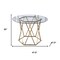 Homeroots 48" Clear And Gold Glass And Metal Trestle Base Round Top Dining Table 602326 - alternate 4