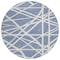 Homeroots 8' Denim Blue And Ivory Round Geometric Washable Indoor Outdoor Area Rug 600440 - alternate 8