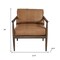 Homeroots 28" Brown Genuine Leather and Solid Wood Arm Chair 653085 - alternate 8