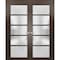 Sartodoors Solid French Double Doors Frosted Glass 48x84 (2* 24x84) Solid Core Modern Interior QUADRO4002DD-CA-4884 - alternate 6