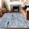 Homeroots 5' X 8' Blue And Gray Striped Washable Indoor Outdoor Area Rug 615513 - alternate 9