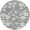 Homeroots 8' Gray And Ivory Round Floral Washable Indoor Outdoor Area Rug 599888 - alternate 8