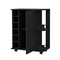 Homeroots Black Rolling Bar Cart With Wine Storage 535112 - alternate 9
