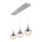 Jonathan Y Elyse Teardrop 33" 3-Light Modern Mid-Century Iron/Acrylic Integrated Linear LED Pendant, Chrome/Whit JYL7121A - alternate 1