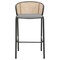 Leisuremod Ervilla Wicker Bar Stool with Fabric Seat and Black Powder Coated Steel Frame, Grey, 2PK EBBL-31GR2 - alternate 10