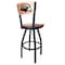 Holland Bar Stool Co 30" Blk Wrinkle Southern Miss Swivel Bar Stool, Laser Engraved Back L03830BWMedMplASouMisMedMpl - alternate 6