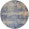 Homeroots 8' Denim Blue And Tan Round Abstract Washable Indoor Outdoor Area Rug 606142 - alternate 8