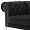 Homeroots 91" Black Velvet Chesterfield Solid Wood Sofa 543955 - alternate 10