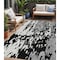 Homeroots 5' X 8' Black And Ivory Abstract Washable Indoor Outdoor Area Rug 613327 - alternate 1