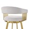 Homeroots 30" Silver and Gold Fabric and Stainless Steel Low Back Bar Height Swivel Bar Chair 569151 - alternate 9