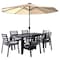 Leisuremod Chelsea Aluminum Outdoor Dining Table With 8 Chairs and Cushions, Light Grey CC20-T63BL-LGR6 - alternate 1
