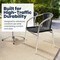 Flash Furniture Square Table Set, Aluminum, Plastic, Rattan, Stainless Steel, Grey TLH-ALUM-32SQ-020BKCHR2-GG - alternate 14