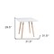 Homeroots 32" White and Natural Wood and Solid Wood Square Dining Table 568207 - alternate 5