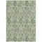 Homeroots 9' X 12' Artichoke Green And Fern Green Damask Washable Indoor Outdoor Area Rug 588170 - alternate 9