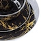 Elama Fine Marble 16 Piece Ceramic Dinnerware Set in Black with Gold Veining EL-FINEMARBLE-BK-GLD - alternate 6