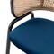 Leisuremod Ervilla Dining Chair with Stainless Steel Legs Velvet Seat and Wicker Back, Navy Blue, 4PK EC20NBU4 - alternate 10