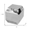 Homeroots 20" Silver Stainless Steel Square Block End Table 634871 - alternate 4