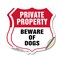 Signmission Private Property Shield Sign Beware Of D, 18 inch X 18 inch, Vinyl Decal, 2PK SHI-D-2PACK-18-440 - alternate 1