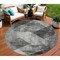 Homeroots 8' Gray And Black Round Geometric Washable Indoor Outdoor Area Rug 602847 - alternate 8