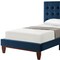 Homeroots Navy Blue Solid Wood Twin Tufted Upholstered Velvet Bed 544758 - alternate 9