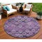 Homeroots 8' Eggplant Plum And Lavender Round Aztec Washable Indoor Outdoor Area Rug 615778 - alternate 1