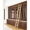 Quiet Glide 8.92 ft. White Oak Sunburst Wheel Brushed Satin Brass Rolling Hook Removable Ladder, 12 ft. Rail QG.510-9WO-12-H.06B - alternate 1