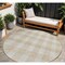 Homeroots 8' Beige And Gray Round Plaid Washable Indoor Outdoor Area Rug 595369 - alternate 1
