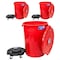 Magnum Tool Red 44 Gallon Trash Can Set, Trash Can, Quiet Dolly, and Reinforced Lid, 3 Set CMTC-CLD0-44R03 - alternate 1