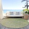 Homeroots 8' Artichoke Green And Beige Round Geometric Washable Indoor Outdoor Area Rug 605779 - alternate 8