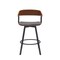 Homeroots 27" Gray and Black Faux Leather with Metal Swivel Counter Height Bar Chair 534451 - alternate 9